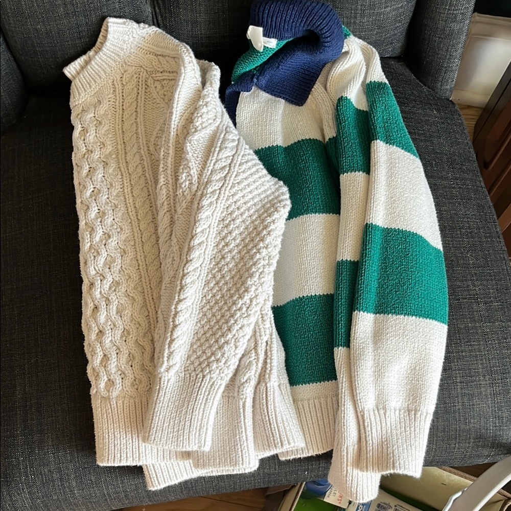Crewcuts (J. Crew) Boys Cable Knit Sweaters S (6-7) 2 Sweaters